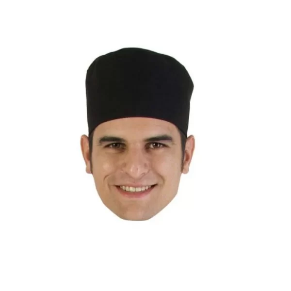 CHEFS UNIFORM - BLACK POLY COTTON BEANIE