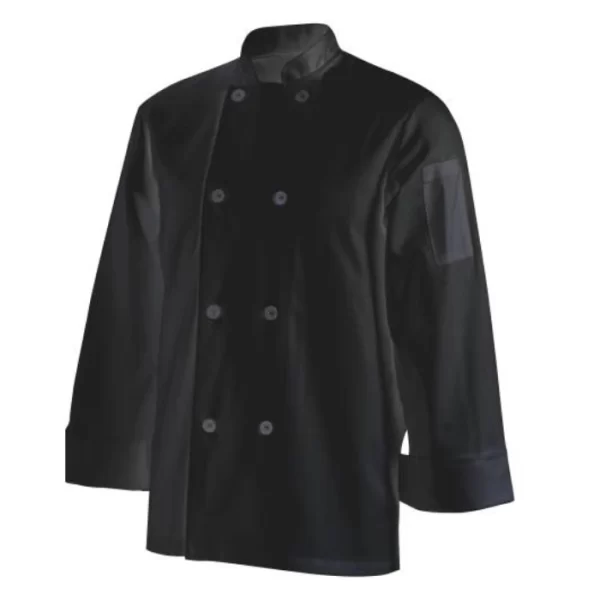 CHEFS UNIFORM JACKET BASIC LONG - BLACK - LARGE