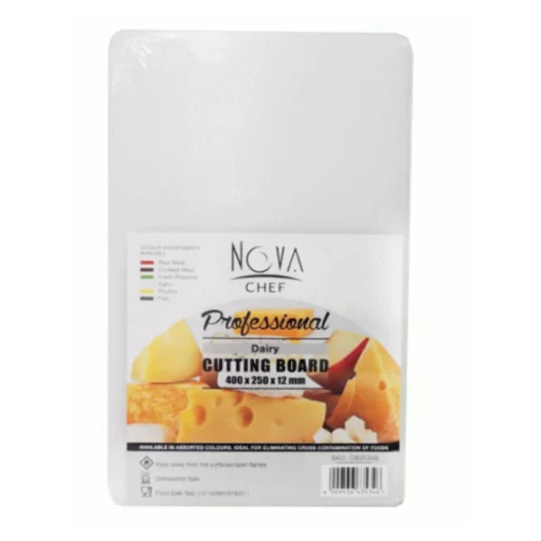 CUTTING BOARD WHITE 400X250X12 MM