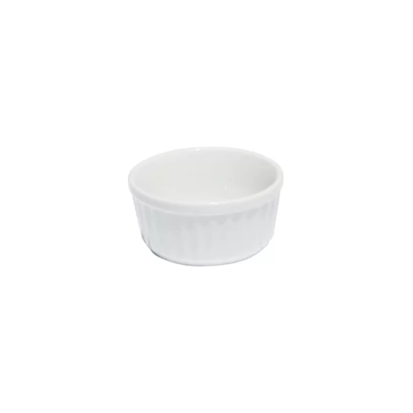 PRIMA - WHITE - RIBBED RAMEKIN - 9CM - 140ML (24)