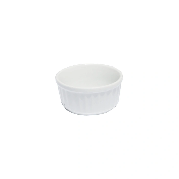 PRIMA - WHITE - RIBBED RAMEKIN - 9CM - 140ML (24)