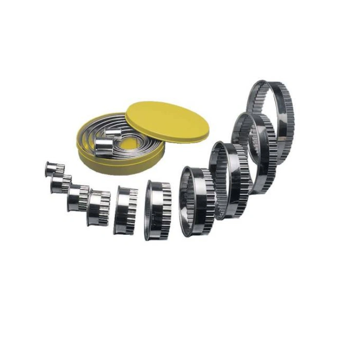 Round Cutter Set Stainless Steel - Fluted 10 Piece